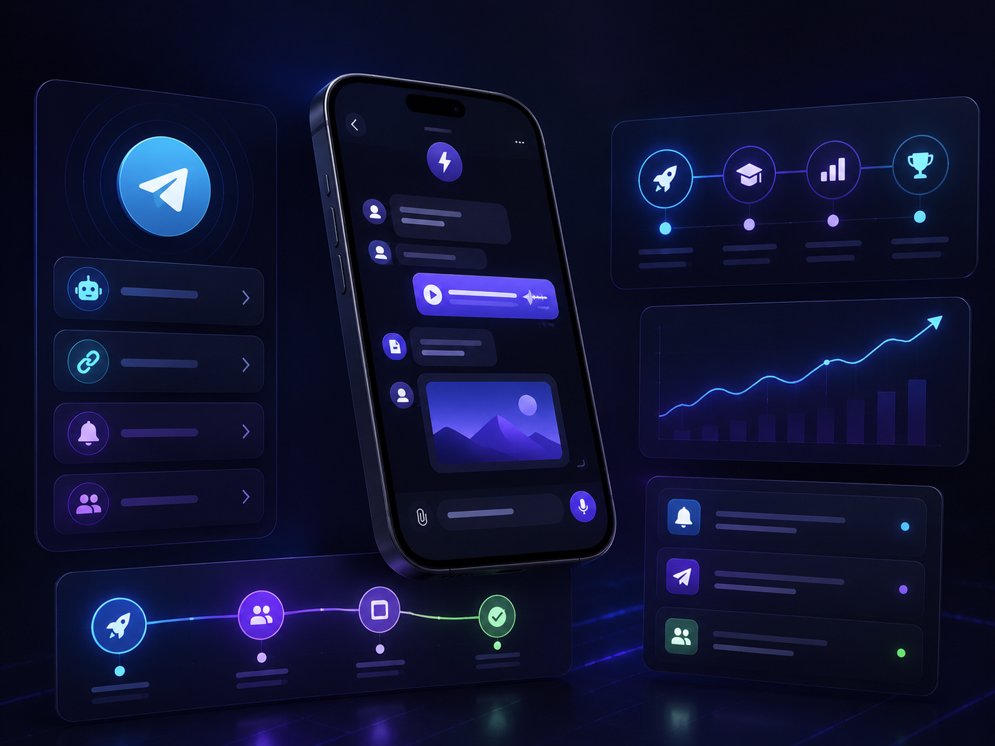 Telegram-система, бот, roadmap и уведомления